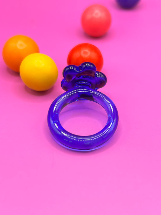 Anillo Flower Blue