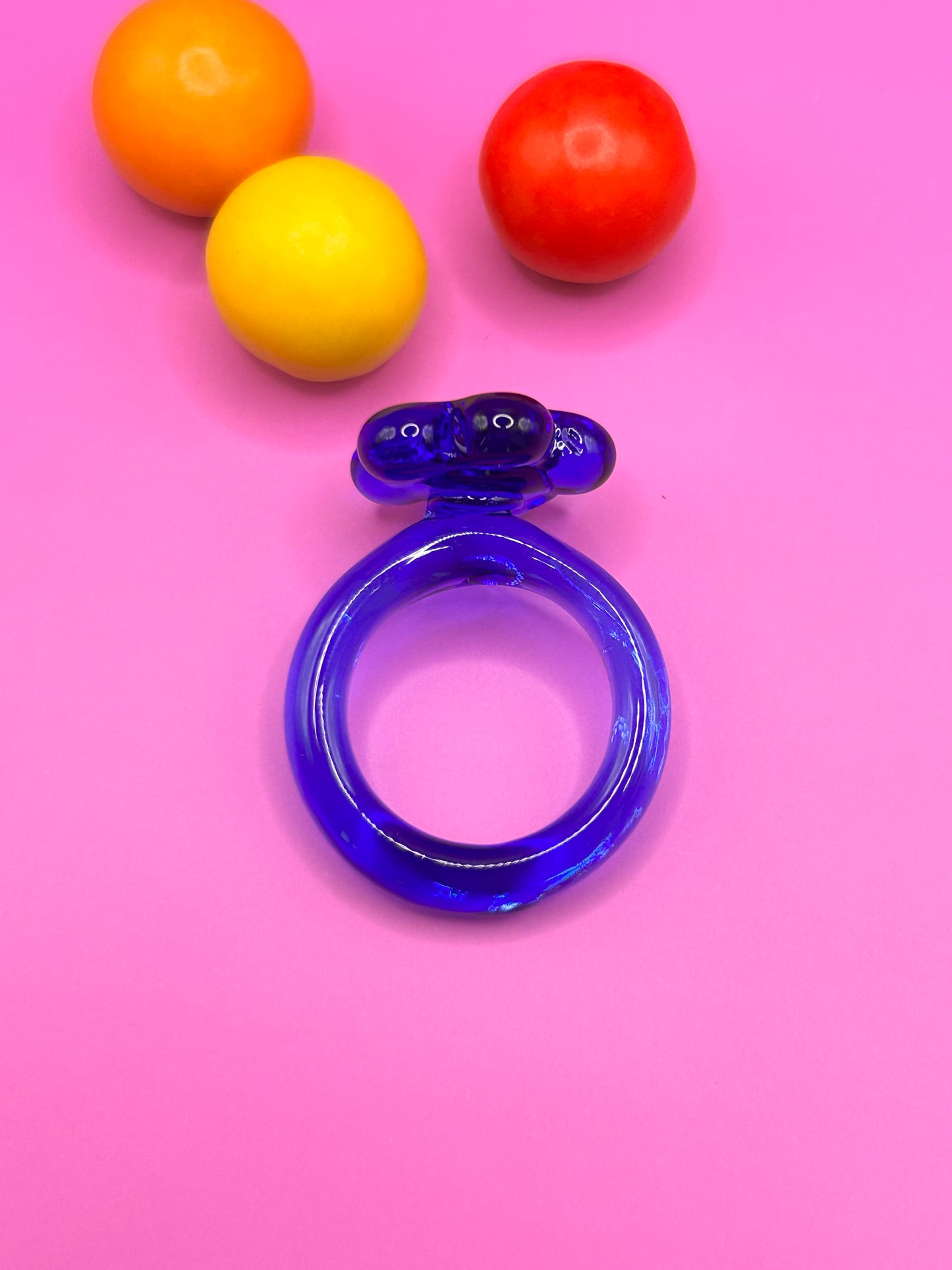 Anillo Flower Blue